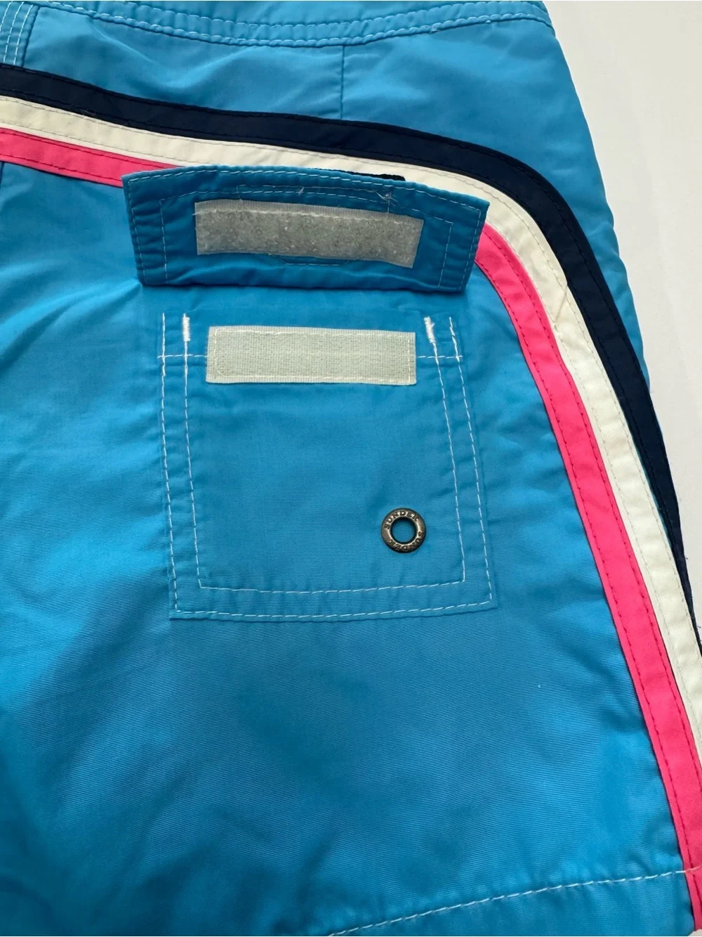 Sundek Bright Blue Kids Swim Trunks with White Drawstring Size 10